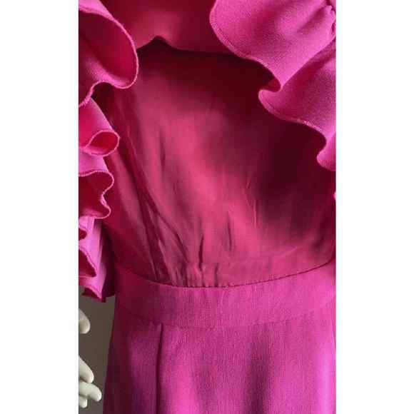 Trina Turk Sz 4 KAYLEEN Dress Magenta Fuchsia Pink Open Split Back - Picture 8 of 15